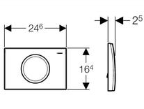 Clapeta de actionare Geberit, Delta11, cu start-stop, alb alpin